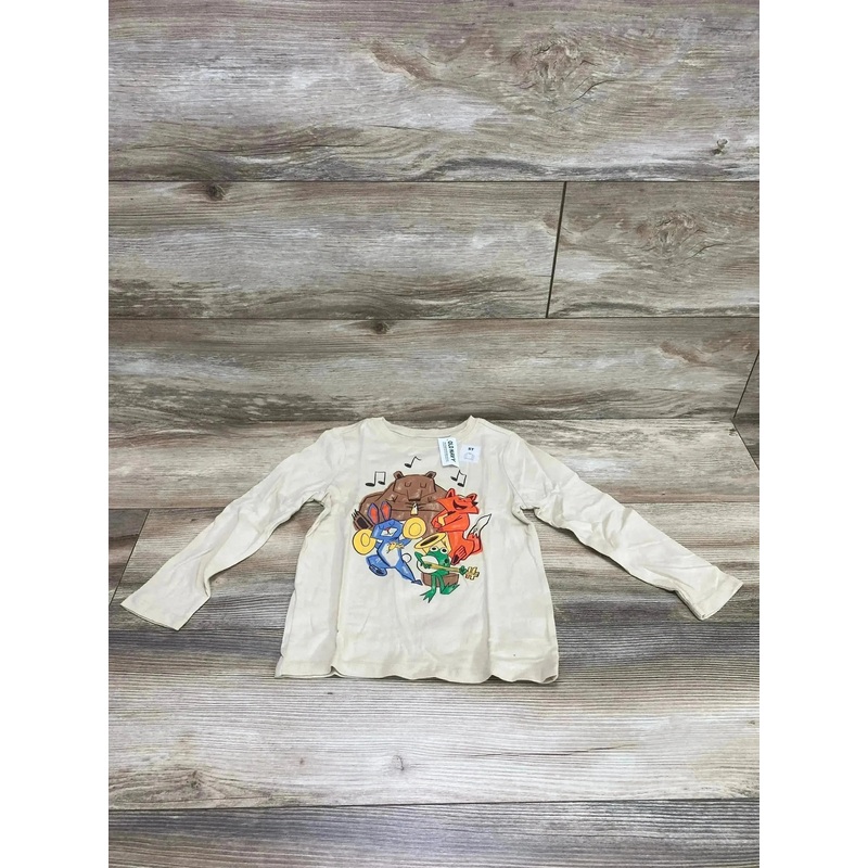 NEW Old Navy Musical Animals Beige Shirt sz 5T