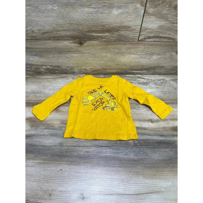 NEW Old Navy Yellow Excavator Print Shirt sz 12-18m