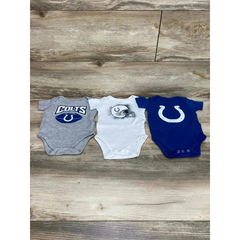 NFL Team 3pk Colts Bodysuits Grey/Blue sz 0-3m