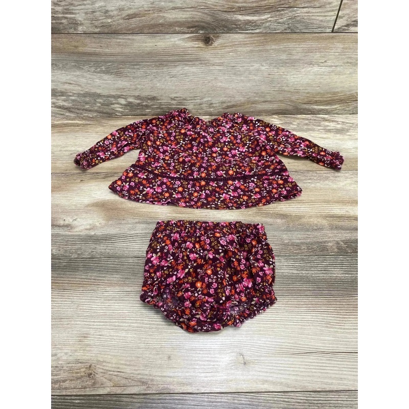Old Navy 2pc Floral Top & Bloomer Set Red sz 6-12m