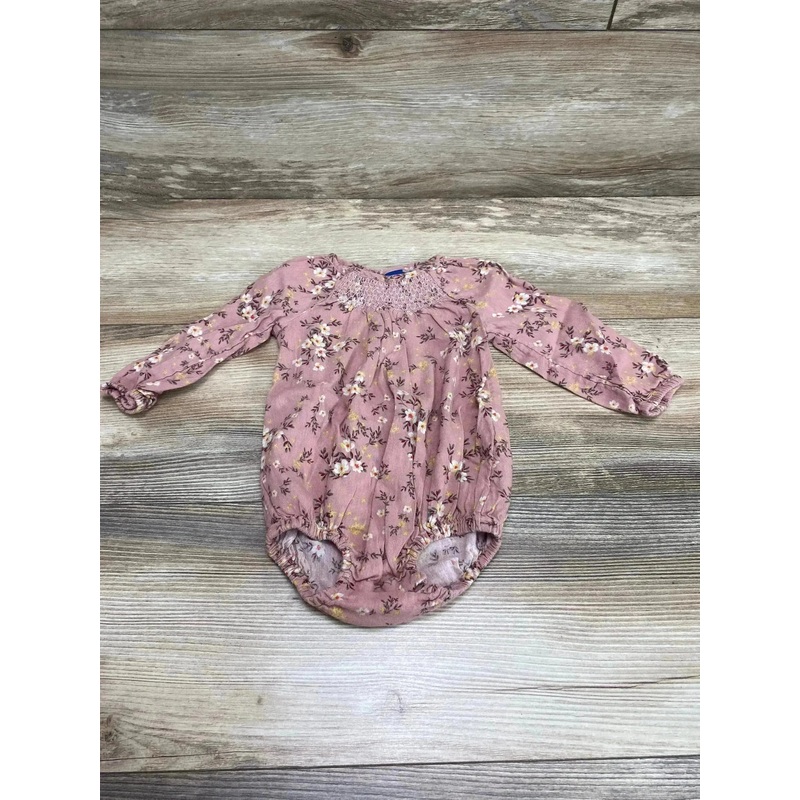 Old Navy Floral Smocked Romper Pink sz 6-12m
