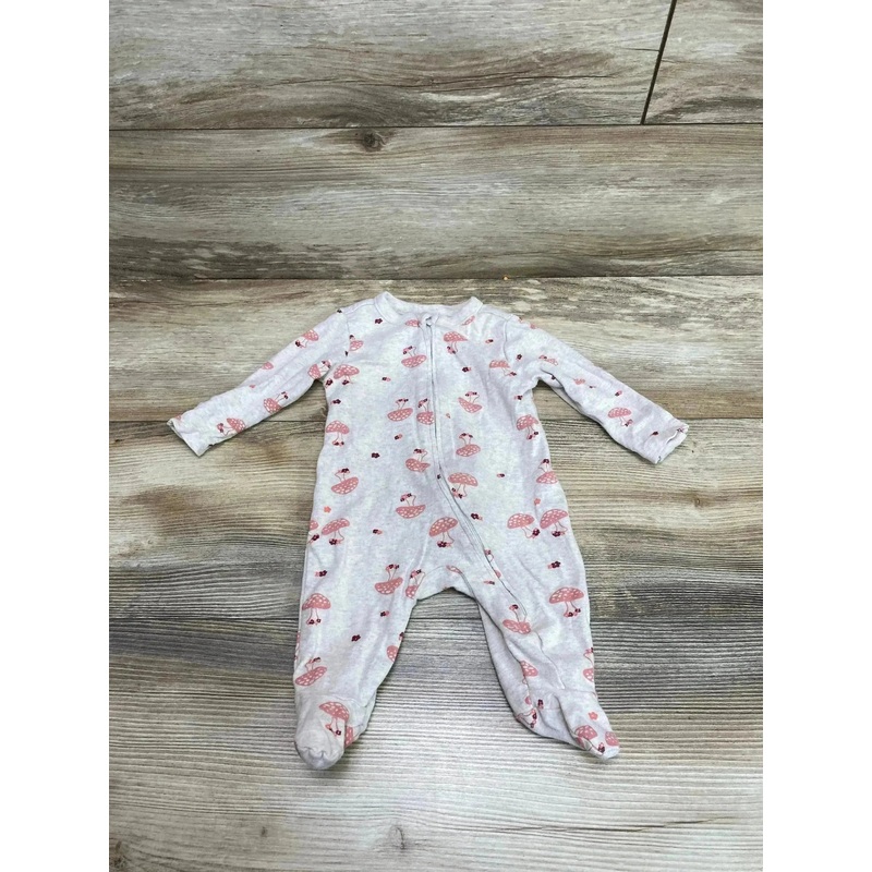 Old Navy Mushroom Print Sleeper Grey sz 0-3m