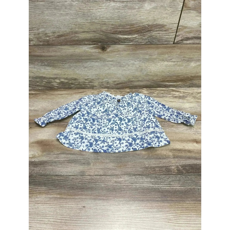 Old Navy Paisley Floral Top White sz 6-12m