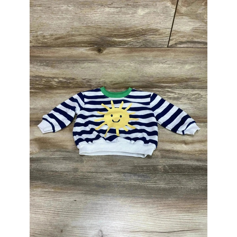 Old Navy Striped Sunshine Sweatshirt Blue/White sz 6-12m