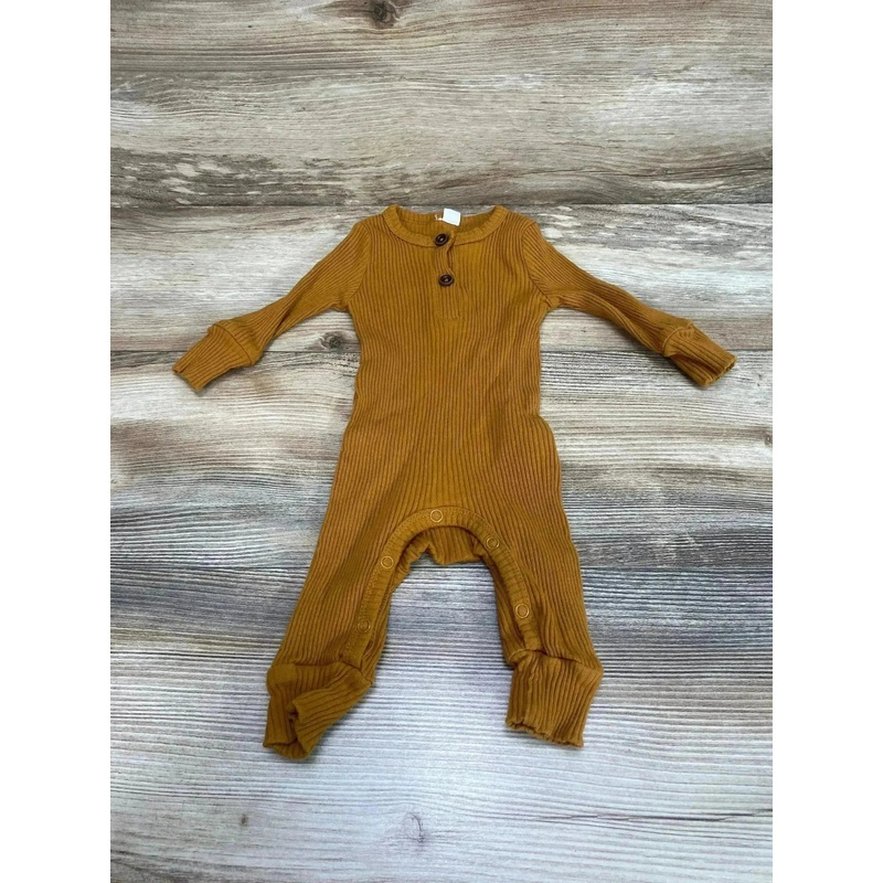 Ribbed Henley Coverall Brown sz 3m