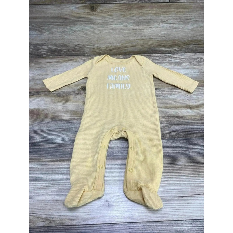 Sandy & Simon Love Means Family Footed Coverall Yellow sz 3-6m