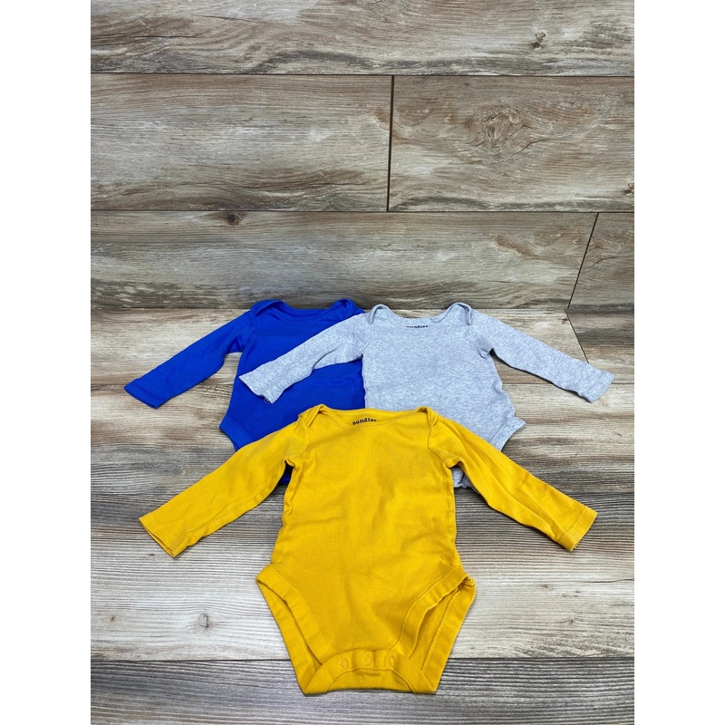 Bundles 3pk Long Sleeve Bodysuits Yellow sz 9-12m