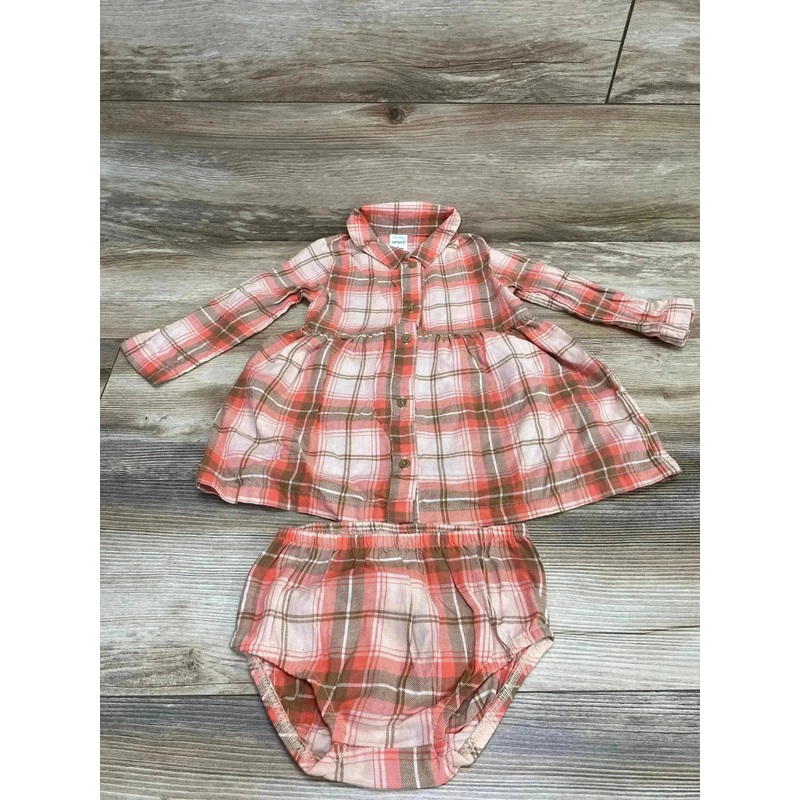 Carter’s 2pc Plaid Dress & Bloomers Pink sz 18m