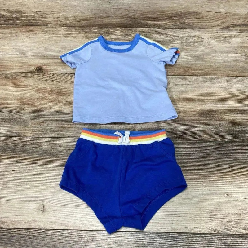 Cat & Jack 2pc Shirt & Shorts sz 3-6m Blue 3-6m Used