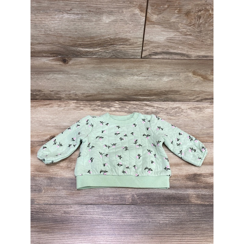 Cat & Jack Floral Sweatshirt Green sz 6-9m