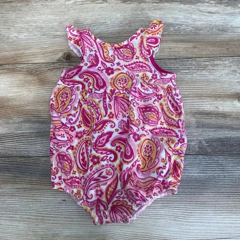 Cat & Jack Paisley Floral Romper sz 3-6m Pink 3-6m Used