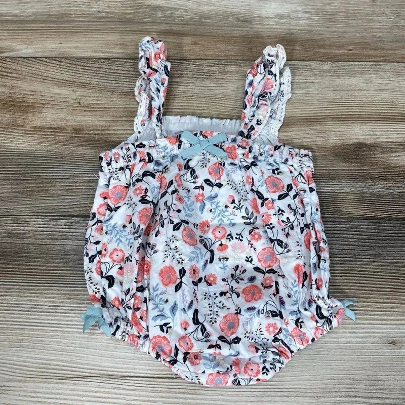 Dylan & Abby Floral Sunsuit sz 0-3m White 0-3M Used