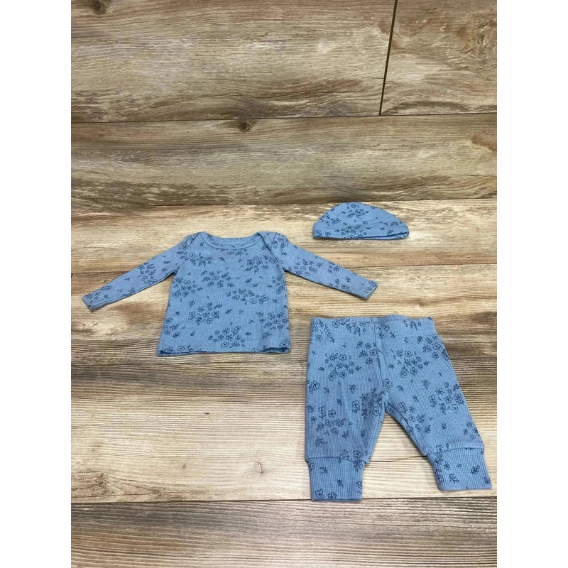 Just One You 3pc Floral Shirt & Pants Set Blue sz 3m