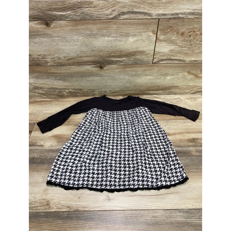 Kickee Pants Houndstooth Dress Black sz 2T