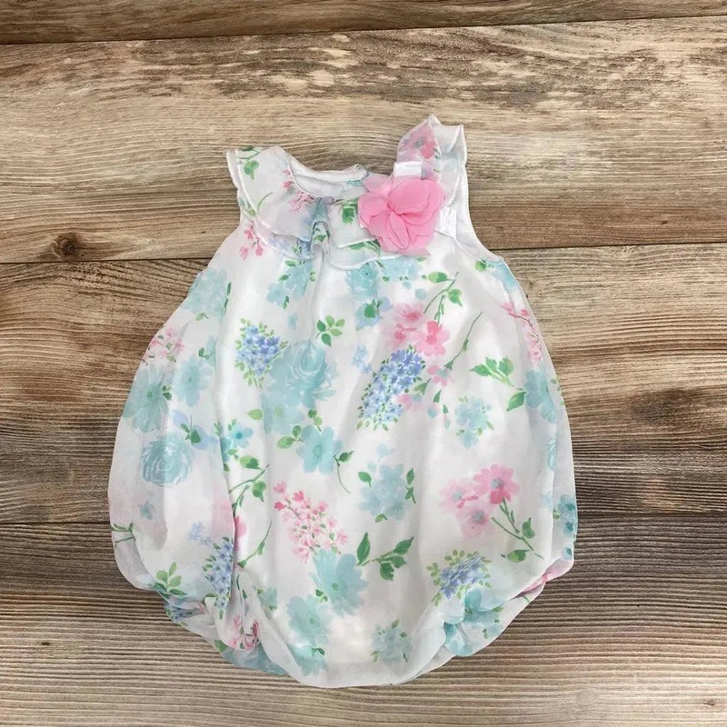Little Me Floral Bubble Romper sz 3m White 3m Used