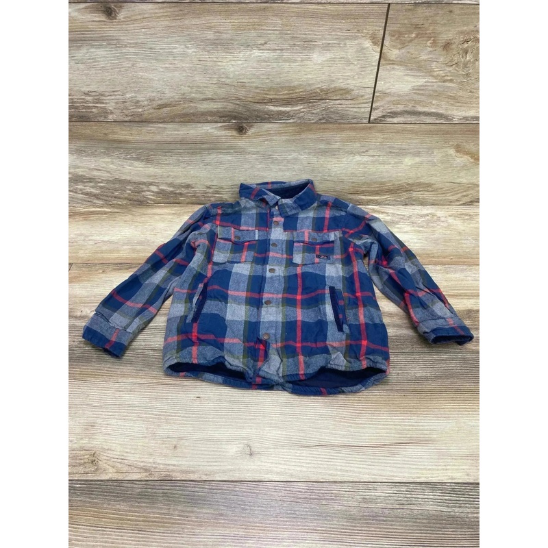 Mayoral Plaid Overshirt Blue sz 4T