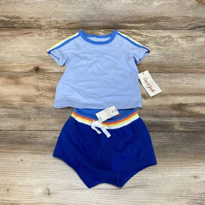 NEW Cat & Jack 2pc Shirt & Shorts sz 3-6m Blue 3-6m New