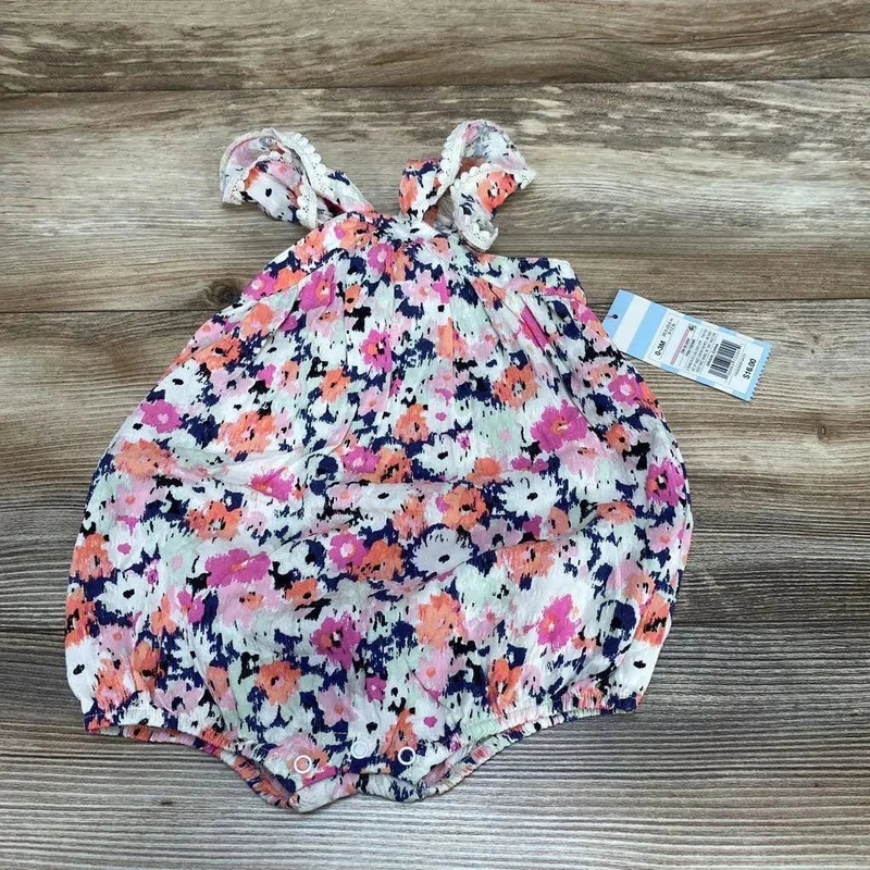 NEW Cat & Jack Floral Flutter Sleeve Romper sz 0-3m Pink 0-3m New