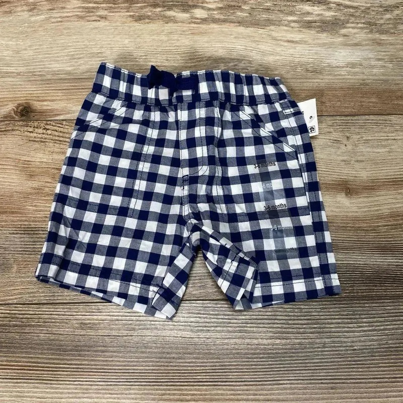 NEW First Impressions Gingham Shorts sz 3-6m Navy 3-6m New