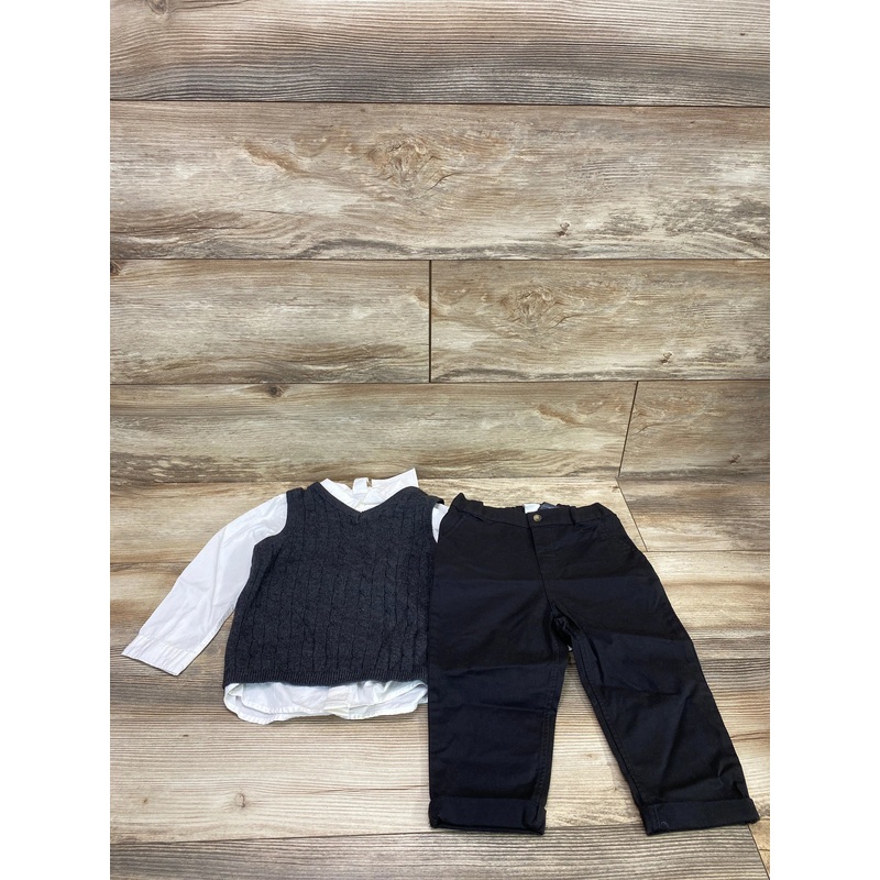 NEW H&M 3pc Knit Vest Set White/Grey sz 2T