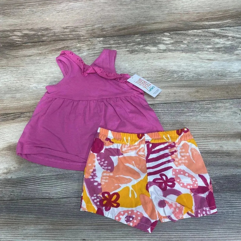NEW Just One You 2pc Tank Top & Floral Shorts sz 3m Pink 3m New