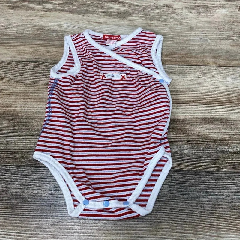 Orchestra Striped Bodysuit sz 9m Red 9m Used