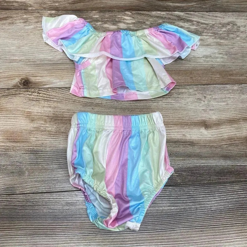 Rorychen 2pc Striped Top & Bottoms sz 3-6m Green 3-6m Used