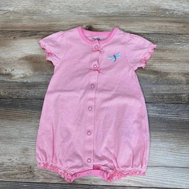 Simple Joys Striped Shortie Romper sz 3-6m Pink 3-6m Used