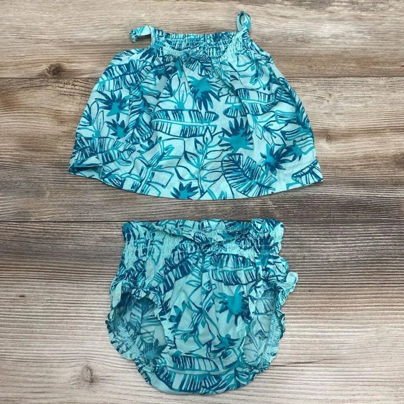 Carter’s 2Pc Tropical Top & Bloomers sz 3m Blue 3m Used