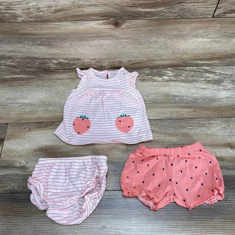 Carter’s 3pc Striped Outfit sz 3m Pink 3m Used