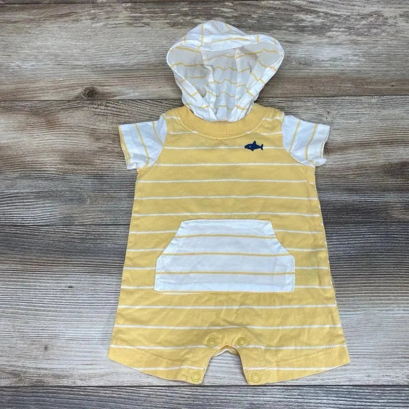 Carter’s Hooded Striped Shortie Romper sz 3m Yellow 3m Used