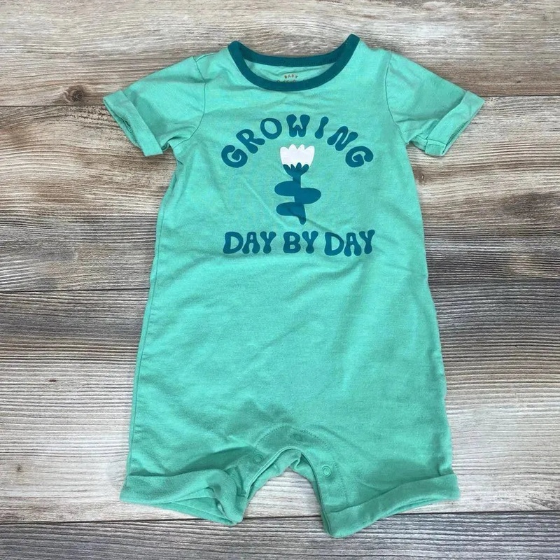 Cat & Jack Growing Day Shortie Romper sz 12m Green 12m Used