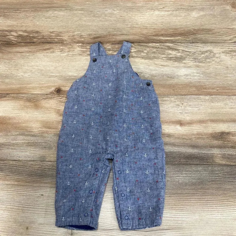 Janie & Jack Linen Overalls sz 3-6m Blue 3-6M Used