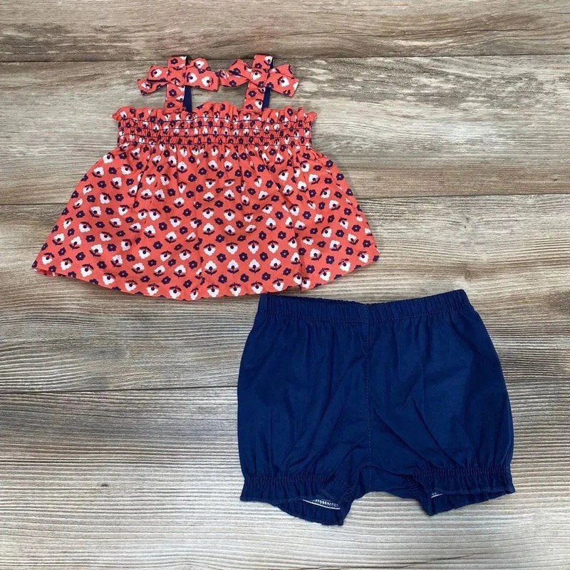 Just One You 2pc Floral Top & Shorts sz 3m Red 3m Used