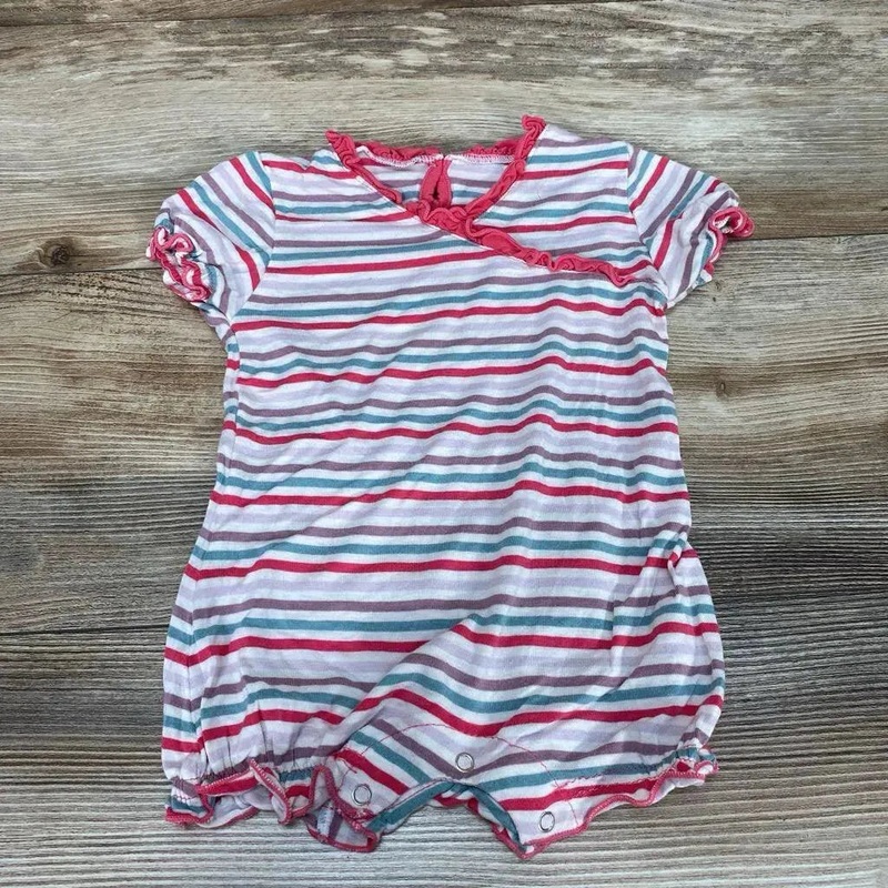 KicKee Pants Striped Shortie Romper sz 3-6m Pink 3-6m Used