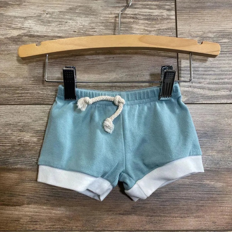 Little One Shop Cotton Drawstring Shorts sz 3m Blue 3m Used