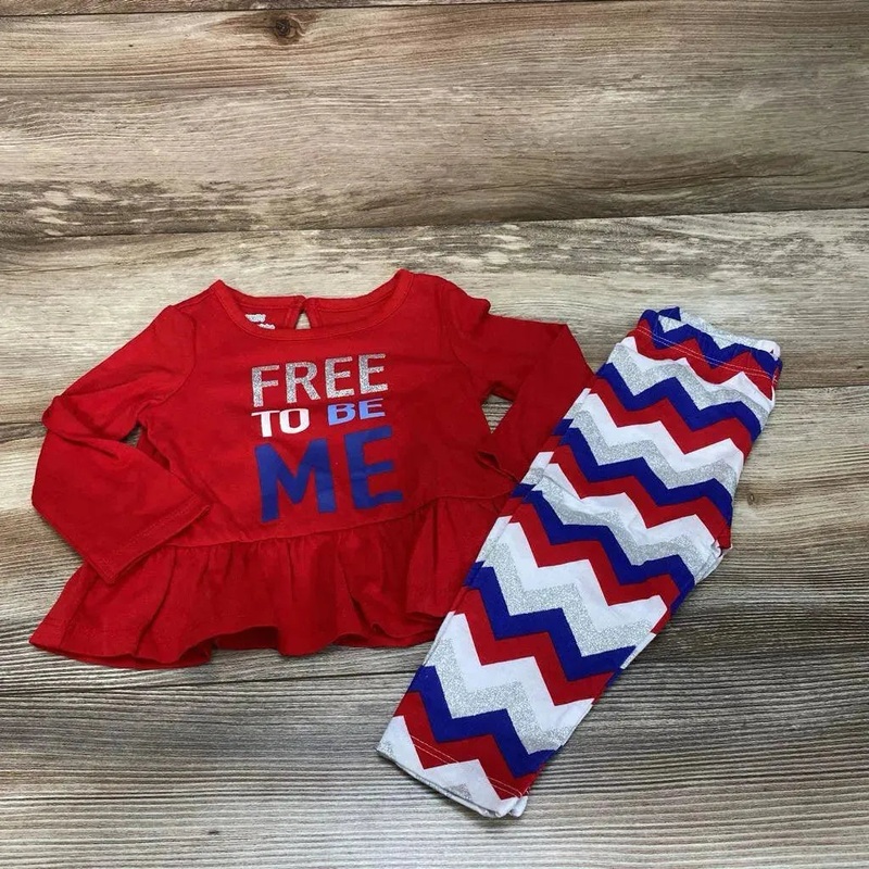 NEW 2pc Peplum Shirt & Leggings Red 12m New