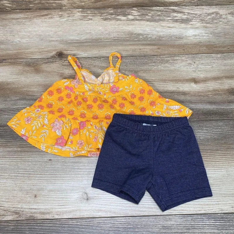 NEW Carter’s 2pc Floral Top & Shorts sz 3m Orange 3m New