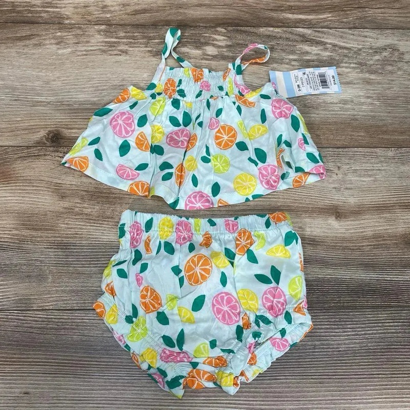 NEW Cat & Jack 2pc Citrus Top & Bloomers sz 0-3m Mint 0-3m New