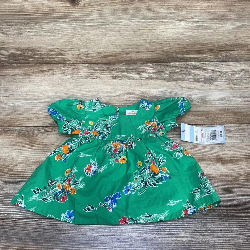 NEW Cat & Jack 2pc Floral Short Sleeve Dress sz Newborn Green NB New