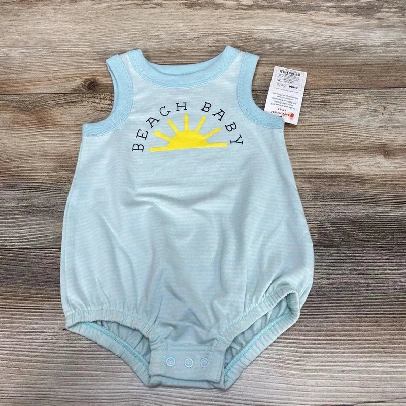 NEW Cat & Jack Beach Baby Romper sz 3-6m Blue 3-6m New