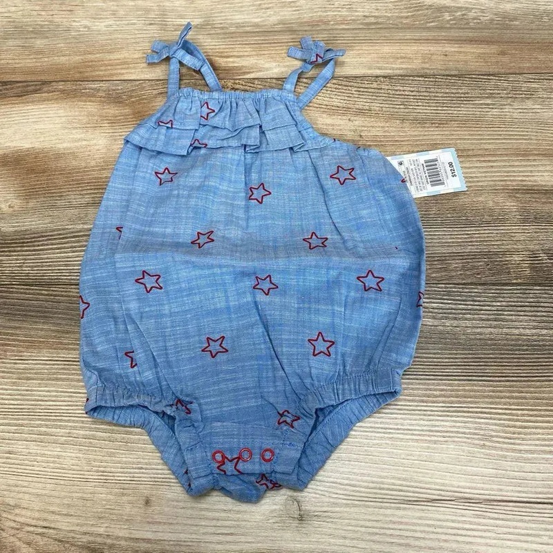 NEW Cat & Jack Chambray Romper sz 3-6m Blue 3-6m New