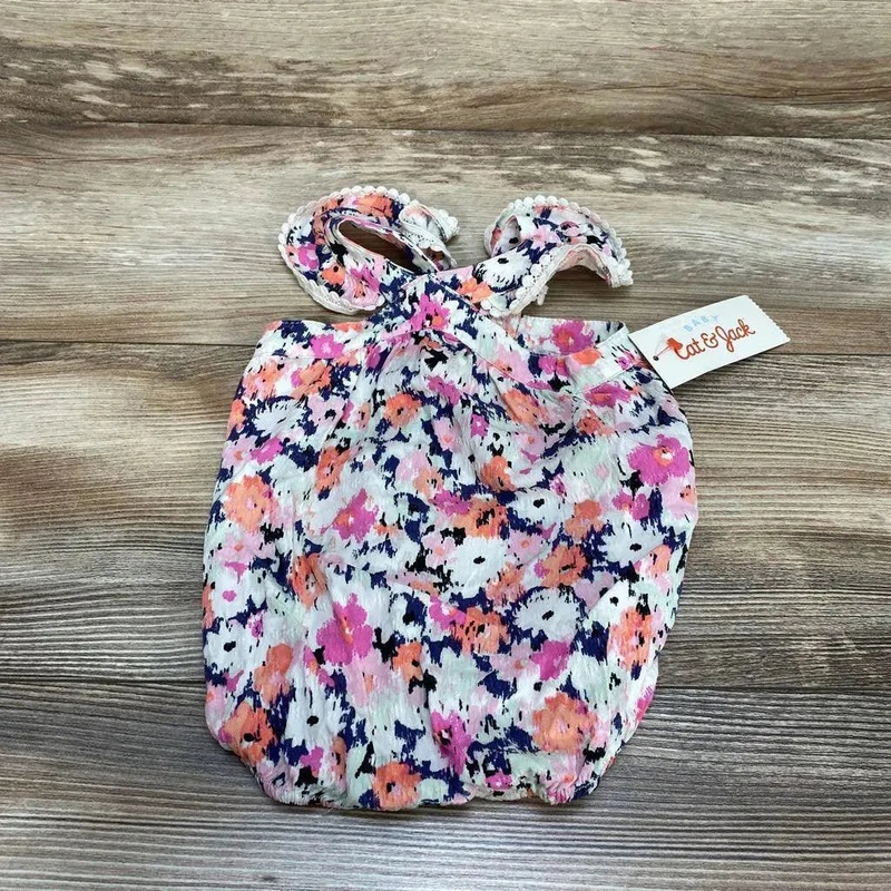 NEW Cat & Jack Floral Flutter Sleeve Romper sz NB Pink NB New