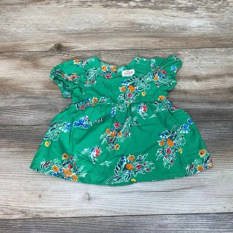 NEW Cat & Jack Floral Short Sleeve Dress Set sz 0-3m Green 0-3m New