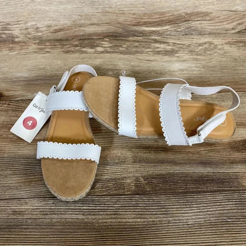 NEW Cat & Jack Girls’ Chessie Espadrille Sandals sz 4Y White 4Y New