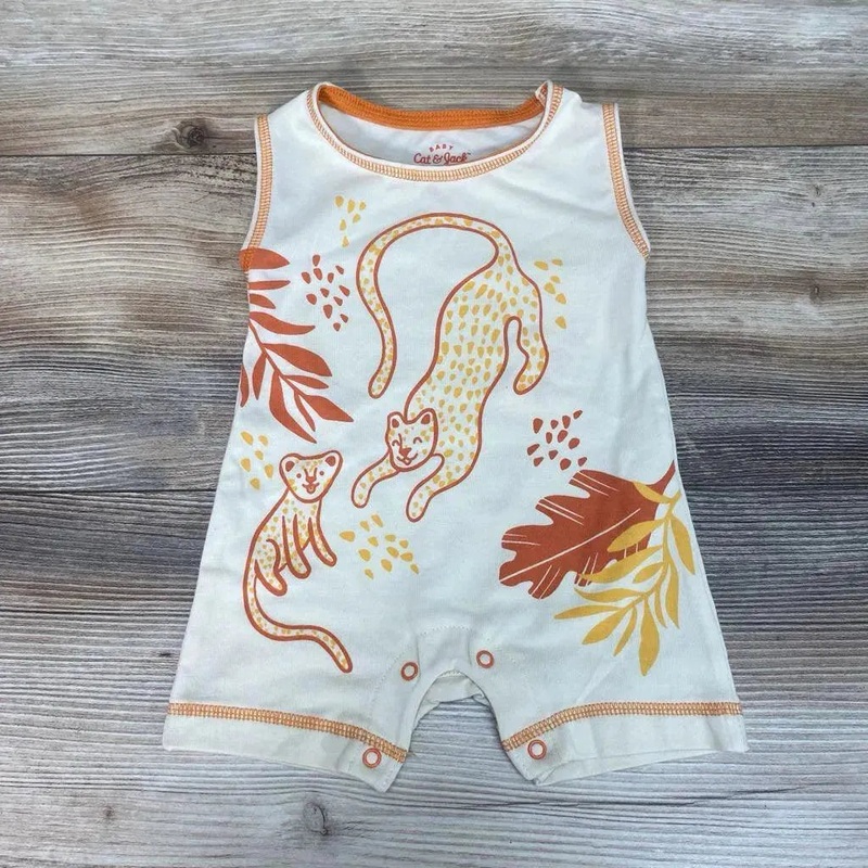 NEW Cat & Jack Jaguar Shortie Romper sz NB Beige NB New