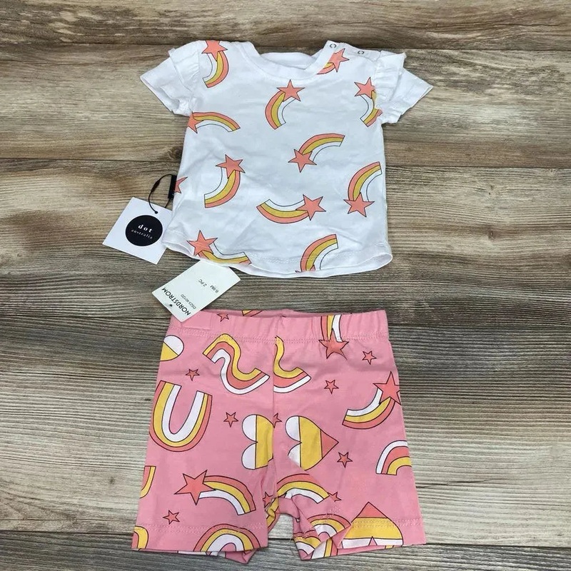 NEW Dot Australia 2pc Shirt & Shorts sz 6-9m White 6-9m New
