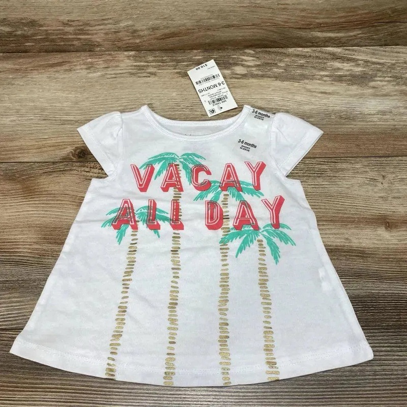 NEW First Impressions Vacay All Day Shirt sz 3-6m White 3-6m New