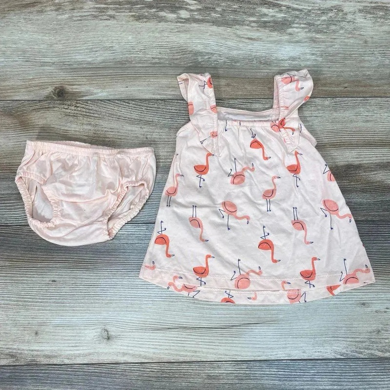 NEW Just One You 2pc Flamingo Print Dress & Bloomers sz 3m Pink 3m New