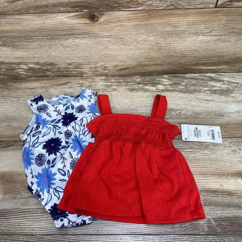 NEW Just One You 3pc Floral Romper Set sz NB Red NB New